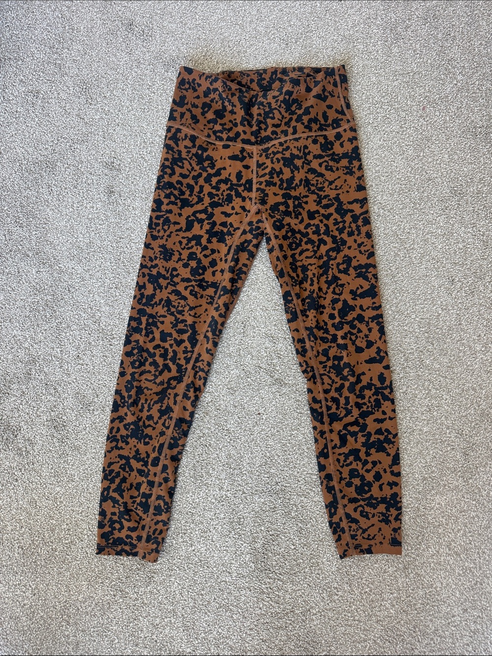 Varley Brown and Black Leopard Print High-Waist Leggings